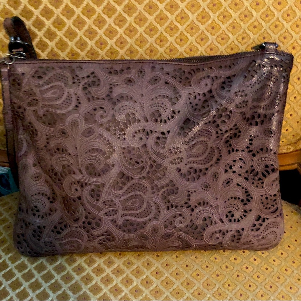 Danier Laser-cut Design Brown Purse